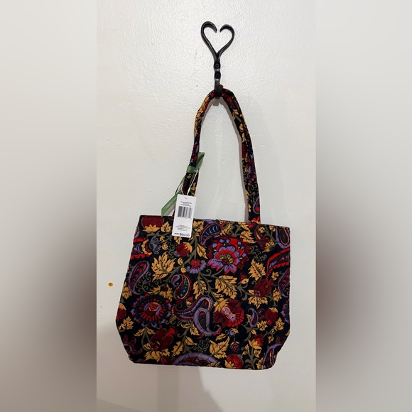 Vera Bradley Handbags - Vera Bradley SM Original Tote Floral Paisley Tote Bag in Black and Burgundy